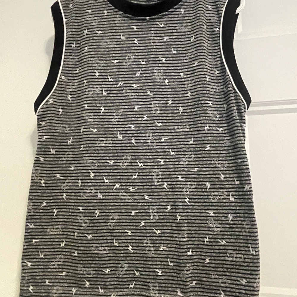 Burnside Black and White Striped Kids Tank Top for boys Size 6